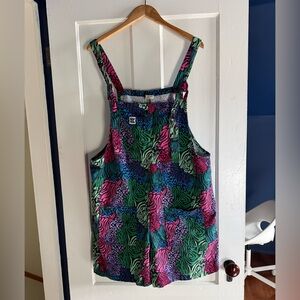 Lucy & Yak *limited edition* rainbow animal print overall shorts!